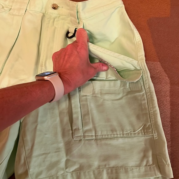 Columbia PFG Women Fishing Shorts Elastic Waist Cargo Style Pockets Green Size M - Picture 4 of 10